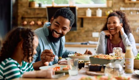 family eating dinner